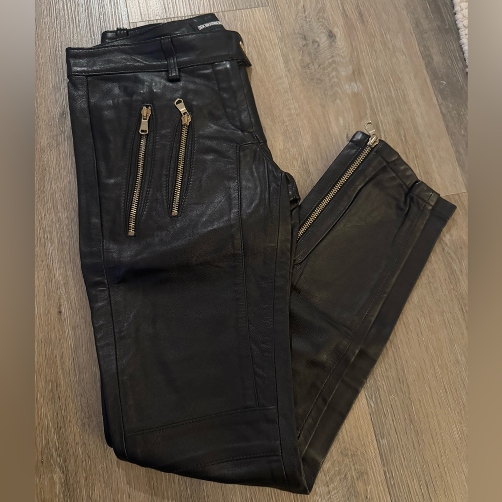 Dirk Bikkembergs Black Leather Pant 
Never Worn